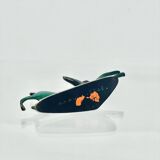 Hakuli - Sculpture en laiton patiné vert et noir — Chien de course Art déco