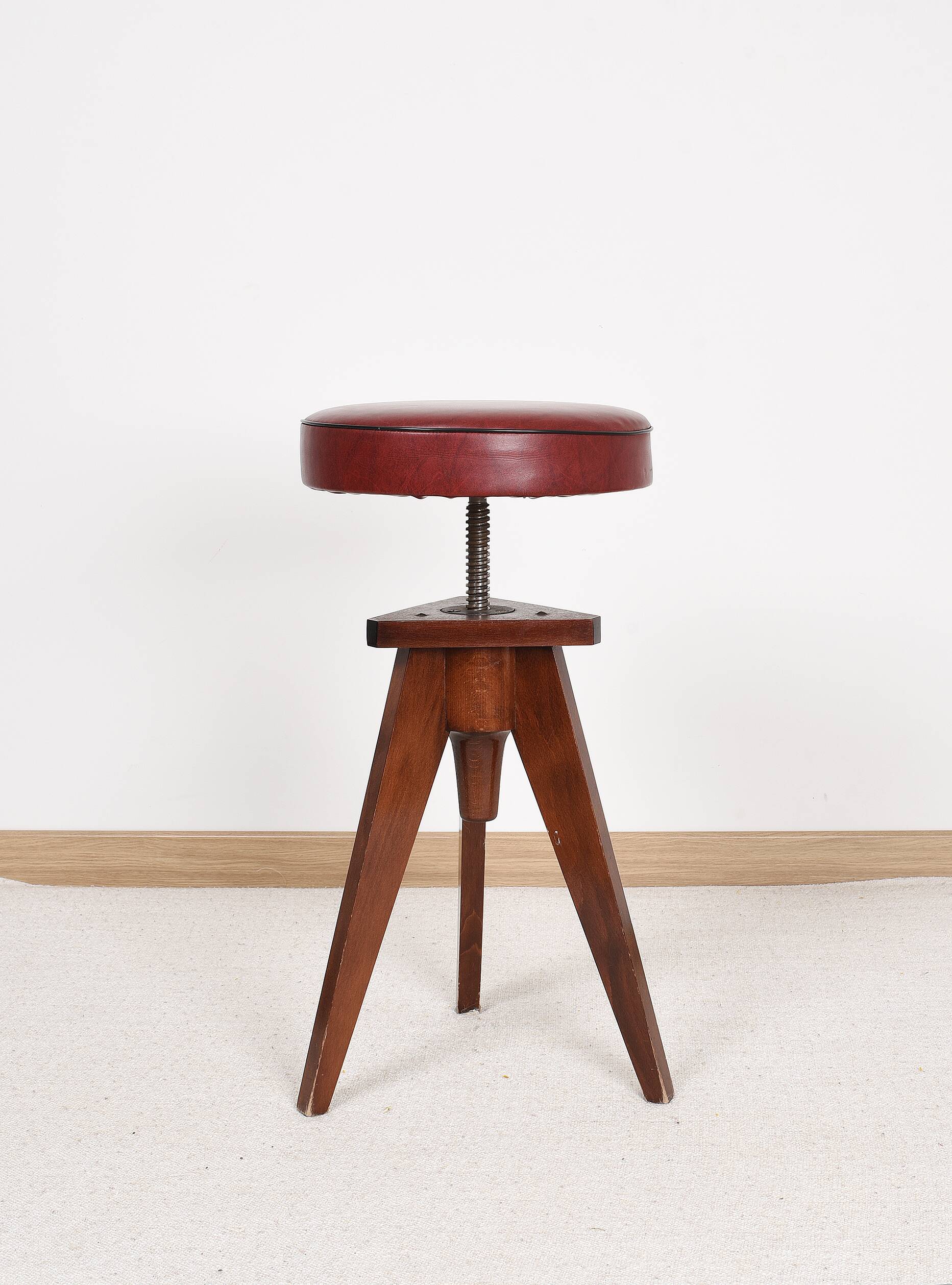 Reiner Modell adjustable piano stool, Germany 1950s