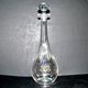 Carafe ancienne en cristal taillé et gravure dorée monogramme RG H33.5cm