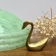 Suspension abat-jour vintage en verre de Clichy vert