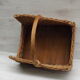 Panier ancien portes bûches bois en rotin