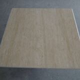 Vintage Scandinavian square dining table in white marble, 1980s.