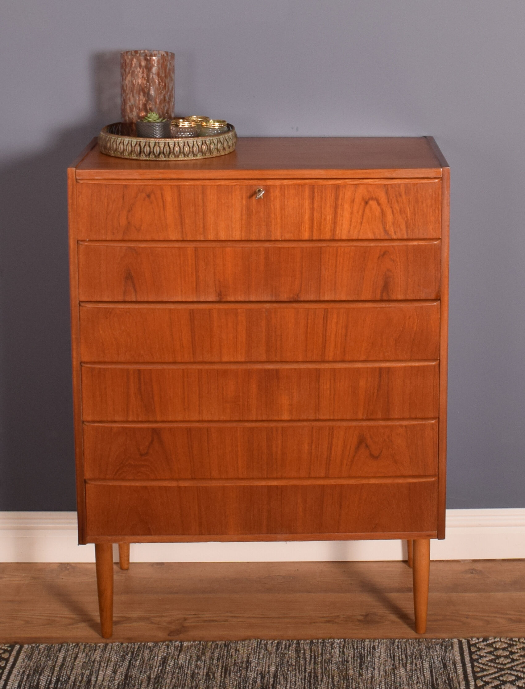 Restored Teak 1960s Danish Retro Chest Of Drawers