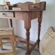Antique solid wood desk with tiers – metal handles