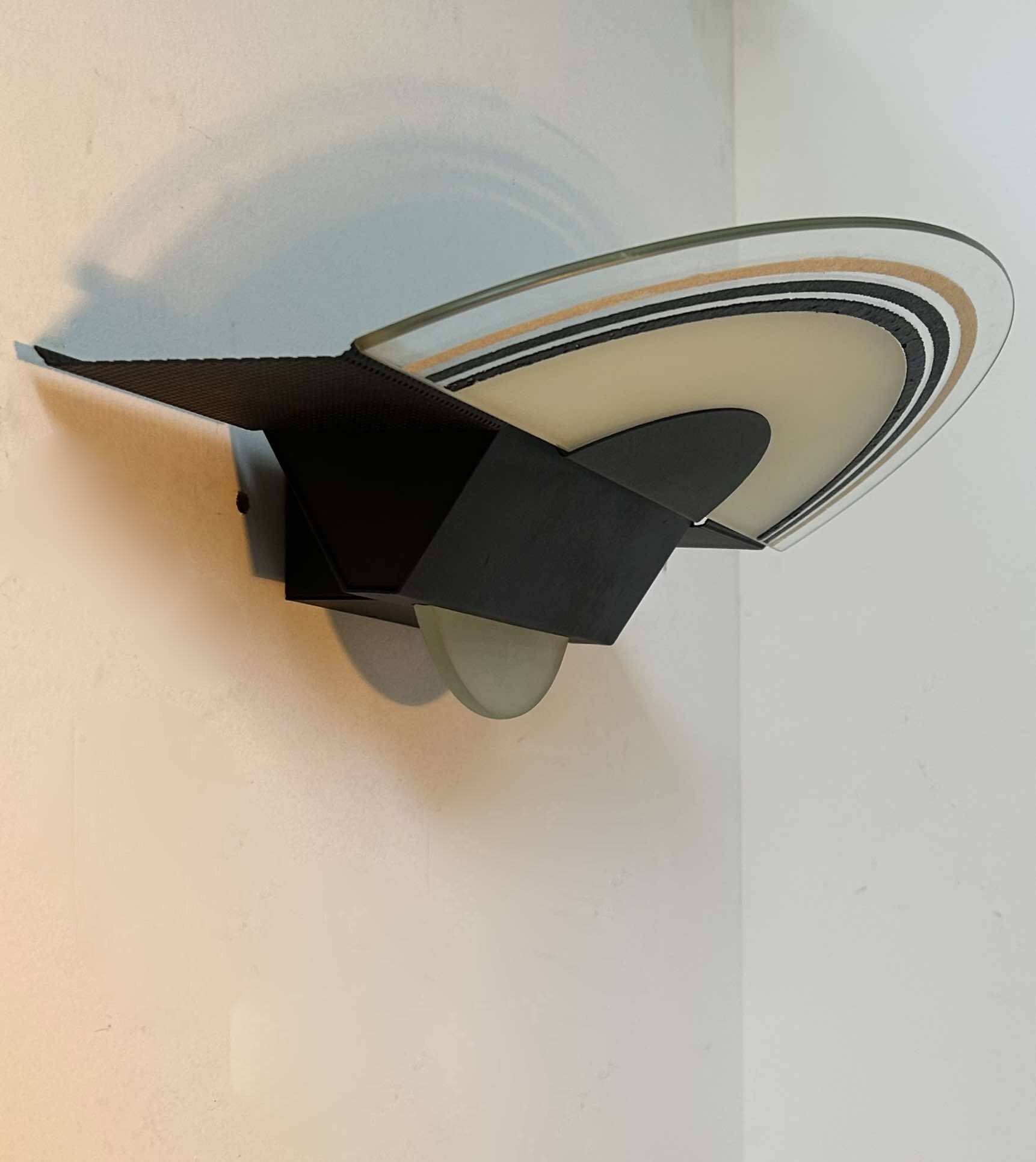 Vintage sandblasted glass wall lamp by Vetri Murano, Italy 1970