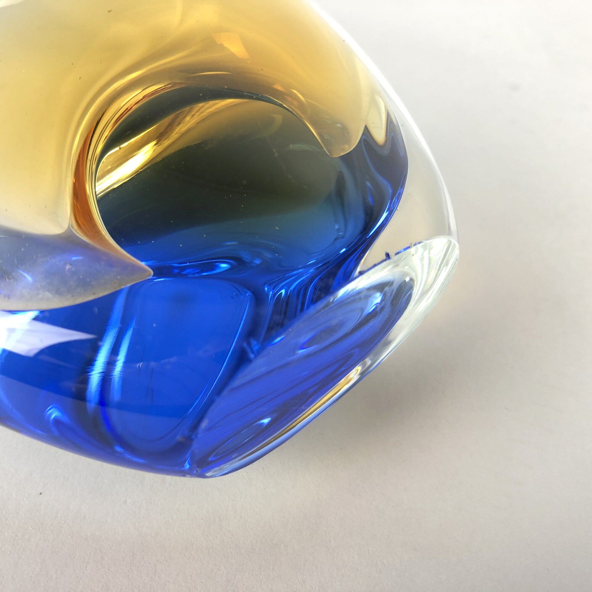 Art Glass Basket by O. Lipa and L. Metelak,  Moser, Czechoslovakia, 1970's