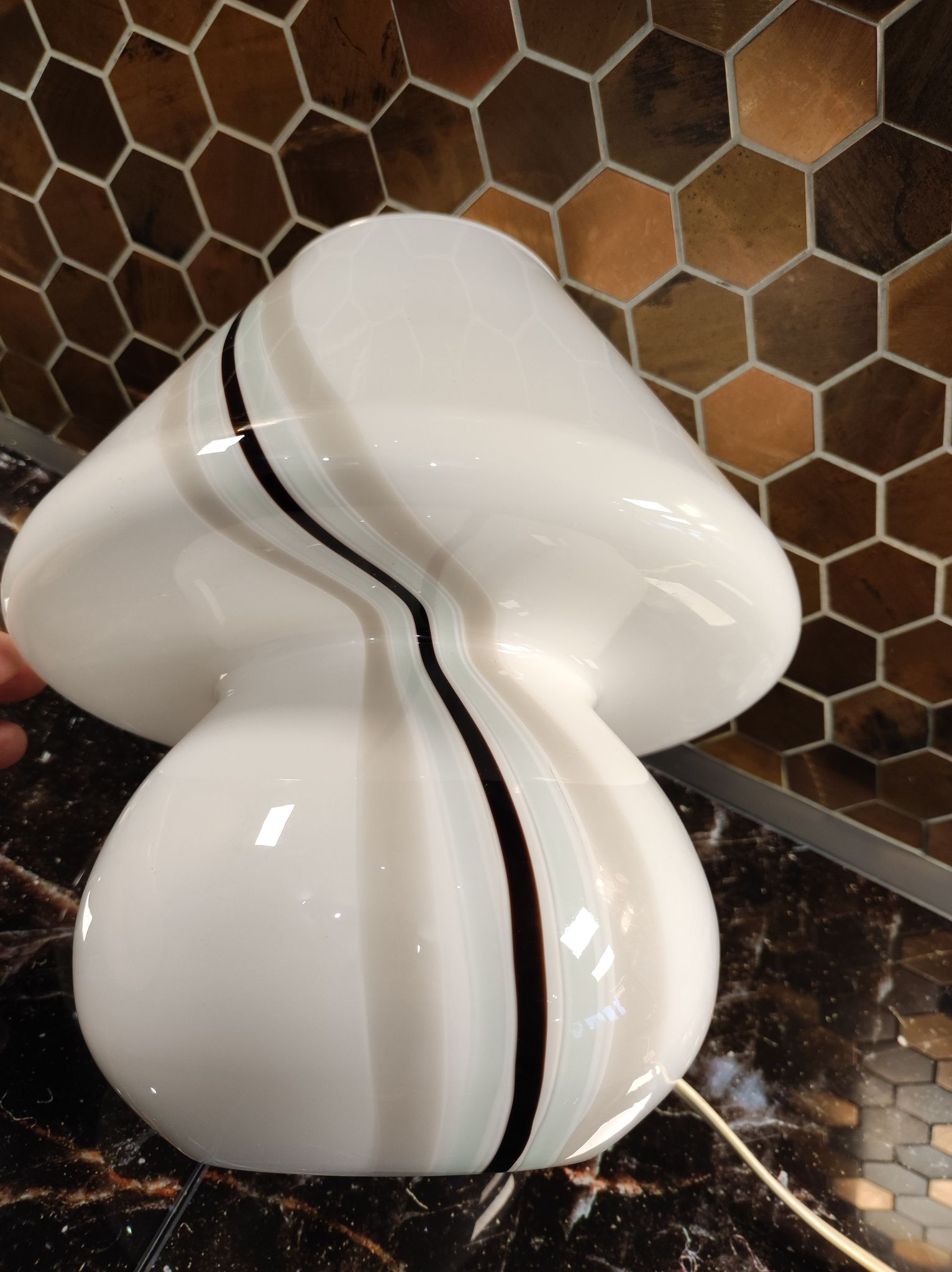 Paolo Venini mushroom desk lamp murano glass 1960 venice