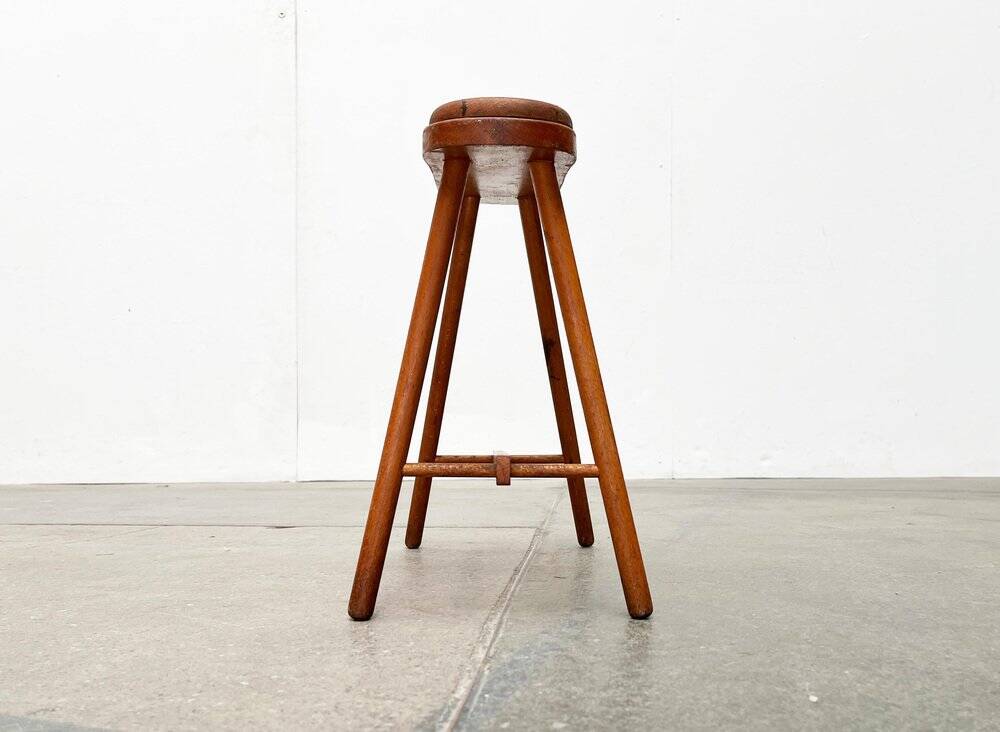Vintage wooden shoe rack with grease, mid-century, 1950s.