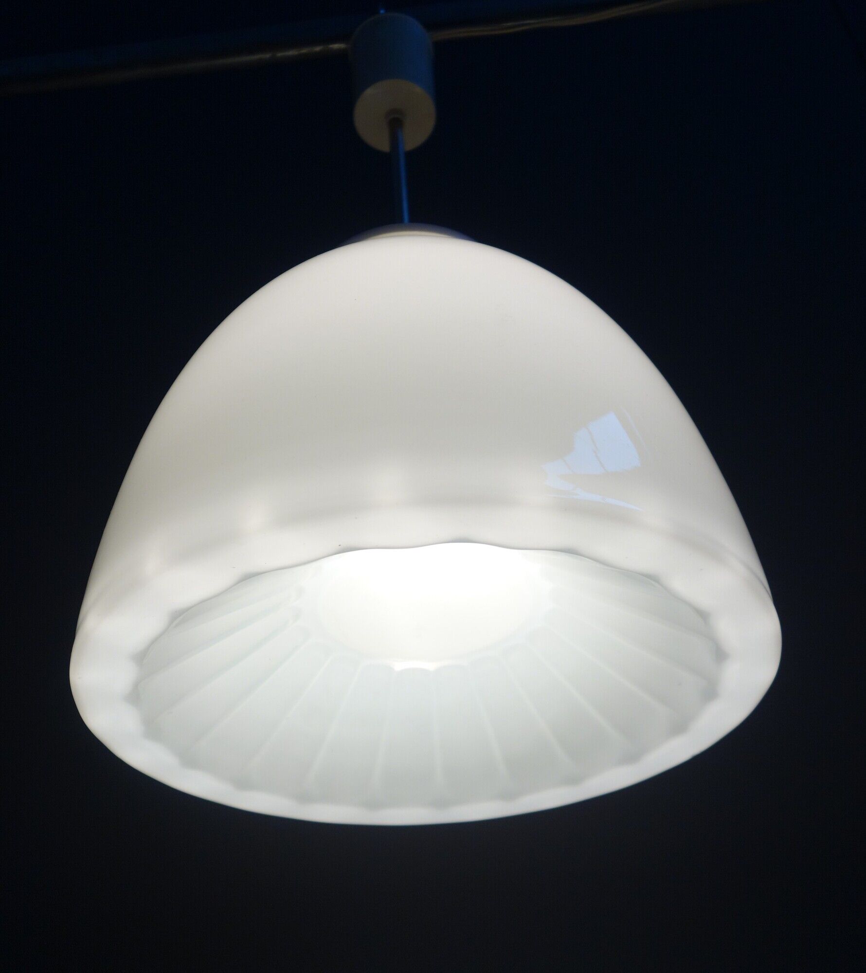 Vintage opaline pendant lamp, czechoslovakia 1950