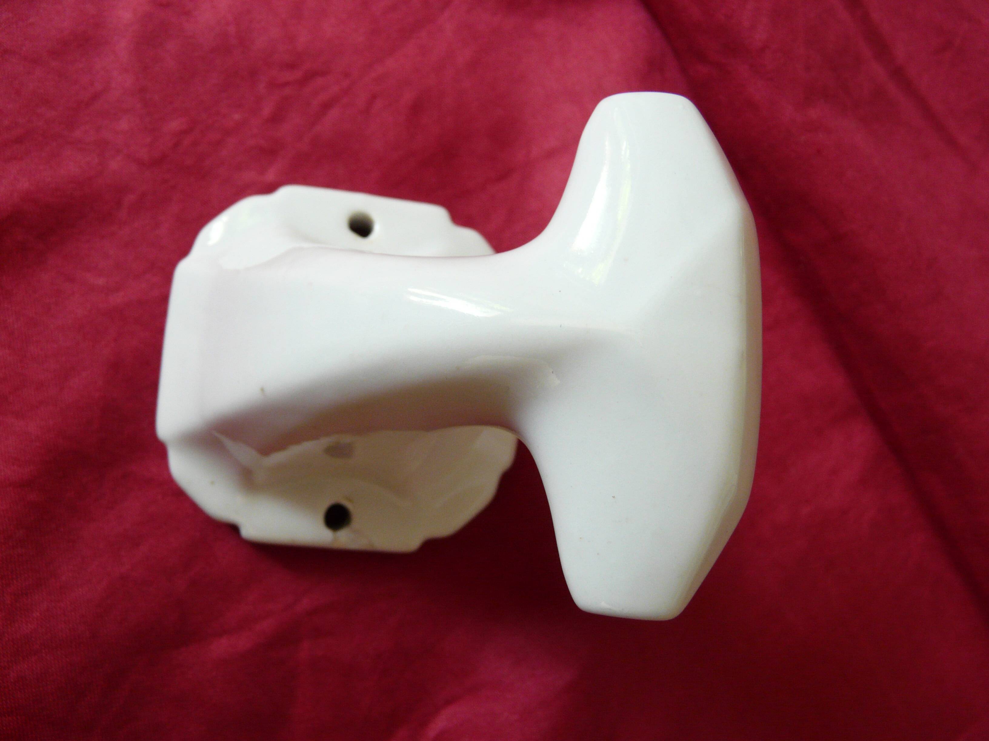 White porcelain art deco coat hook