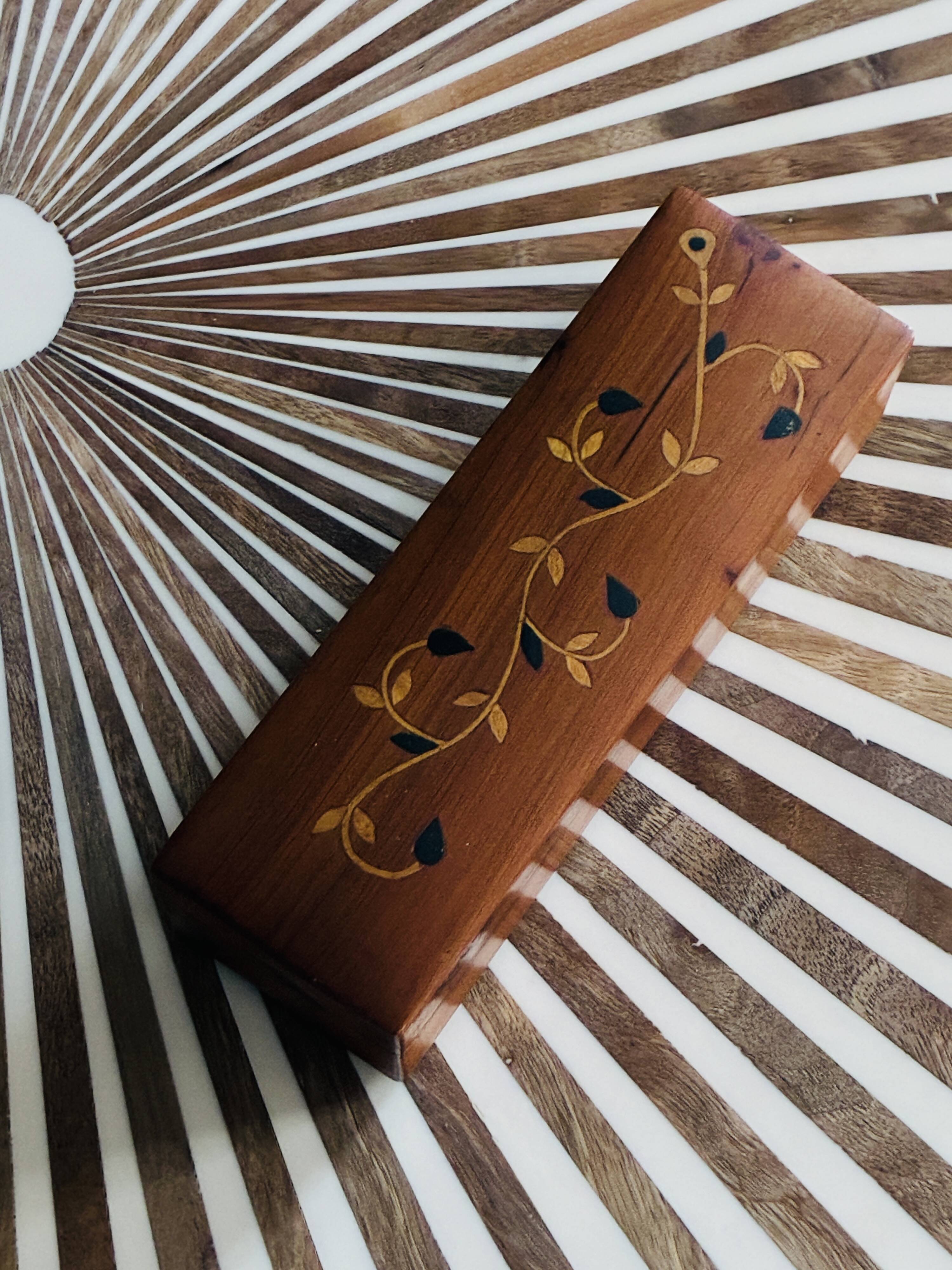 Pretty vintage marquetry box