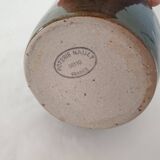 Small blue ceramic pitcher Signed Poterie de Nault