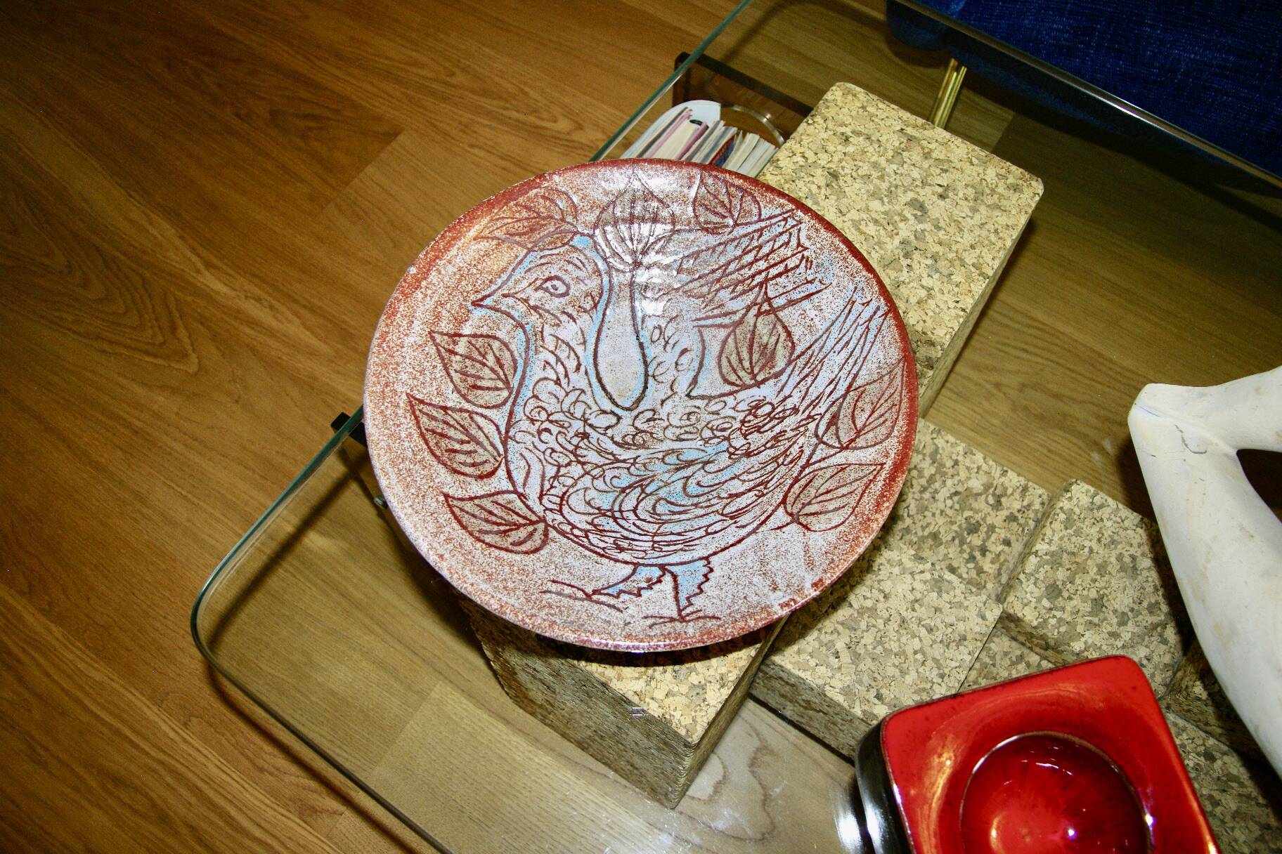 Large vintage ceramic 1950 signed accolay