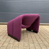 2x Artifort Groovy F598 by Pierre Paulin, Violet, original