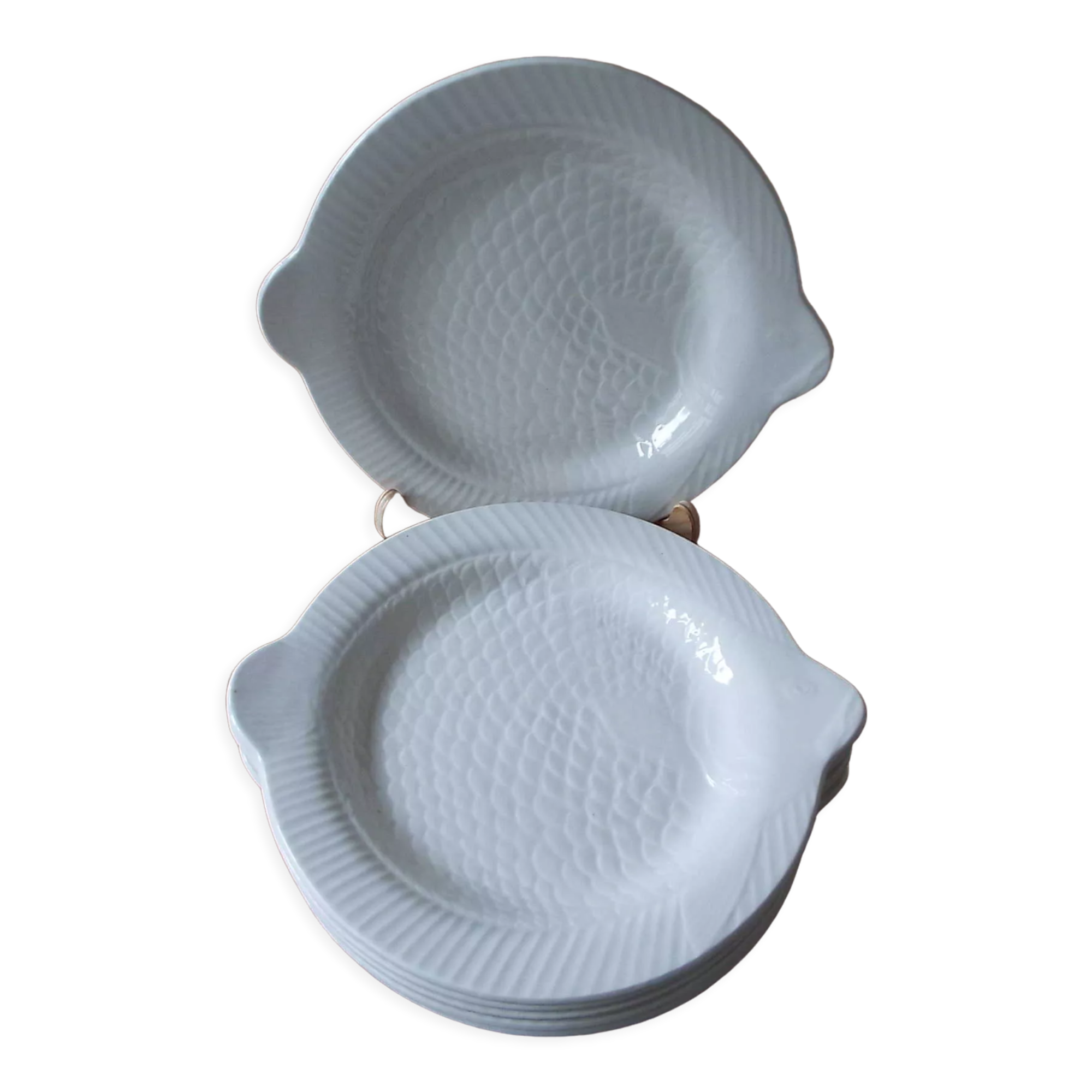 6 fish plates Sarreguemines