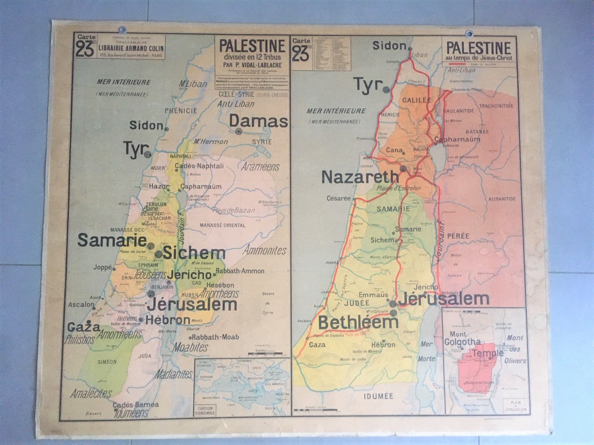 Vidal Lablache School Card No. 23 Palestine