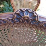Set of three regency cane chairs