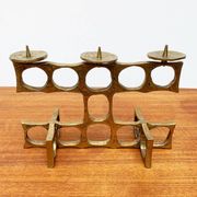 Brutalist metal candlestick from the mid-century by Heinz Goll