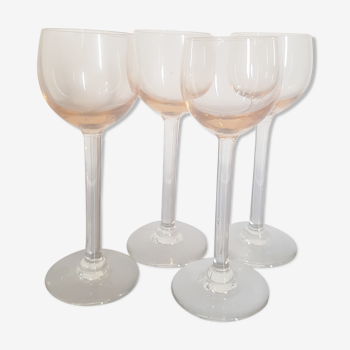 4 old Baccarat crystal liqueur glasses