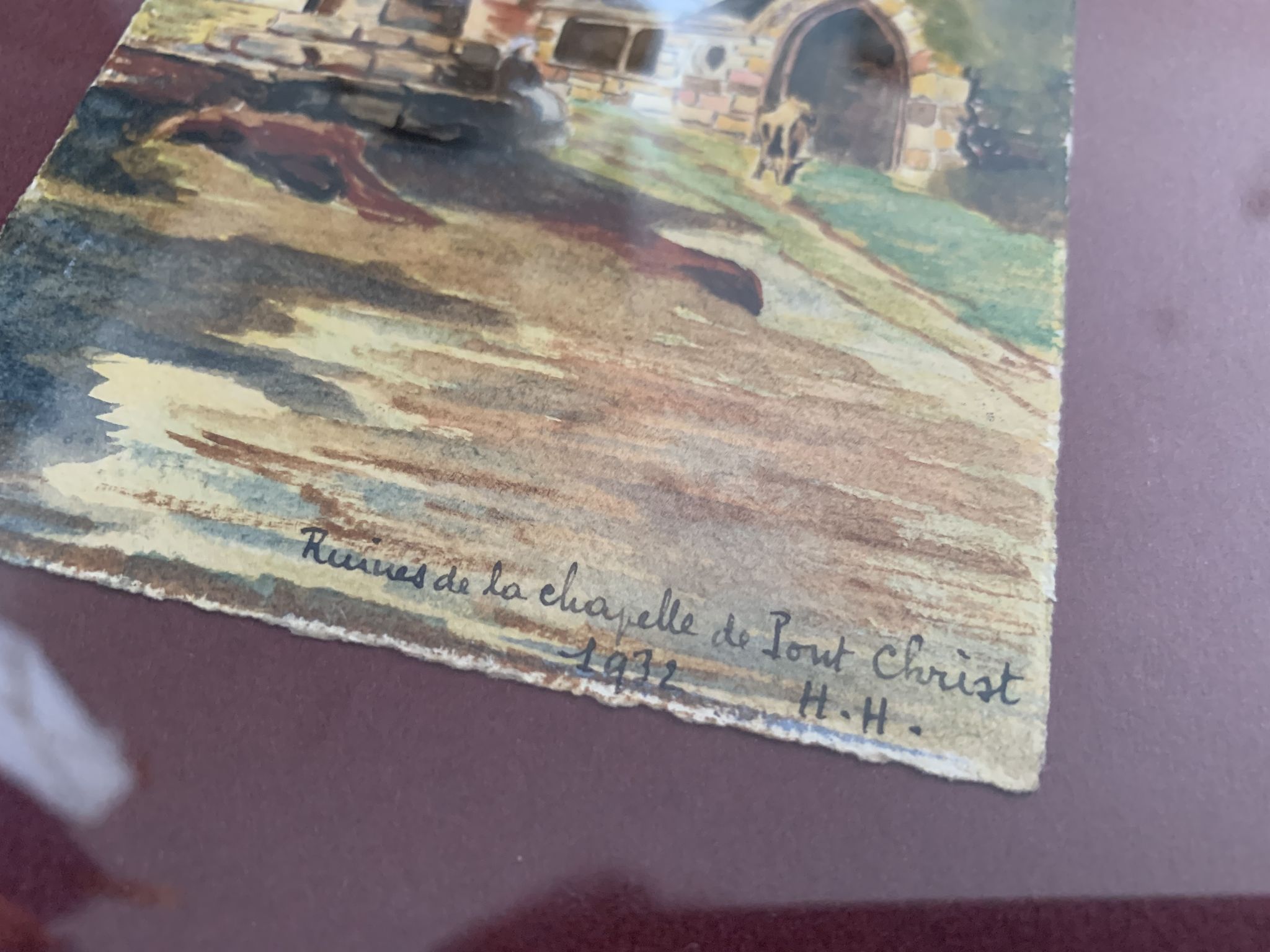 Old watercolor, Pont Christ chapel 1932
