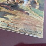 Aquarelle ancienne, chapelle du Pont Christ 1932