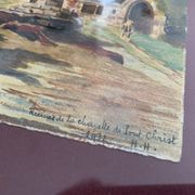 Old watercolor, Pont Christ chapel 1932