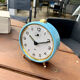 Vintage mechanical alarm clock sky blue Jaz