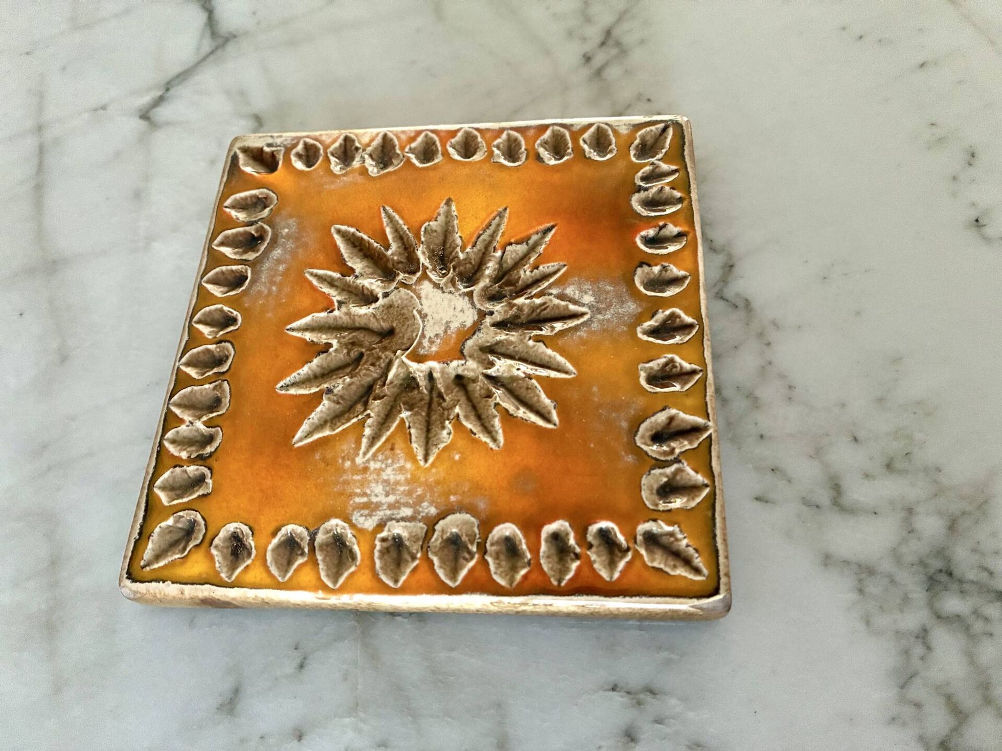 Decorative ceramic tile 1950/1960 by Périgordine pottery