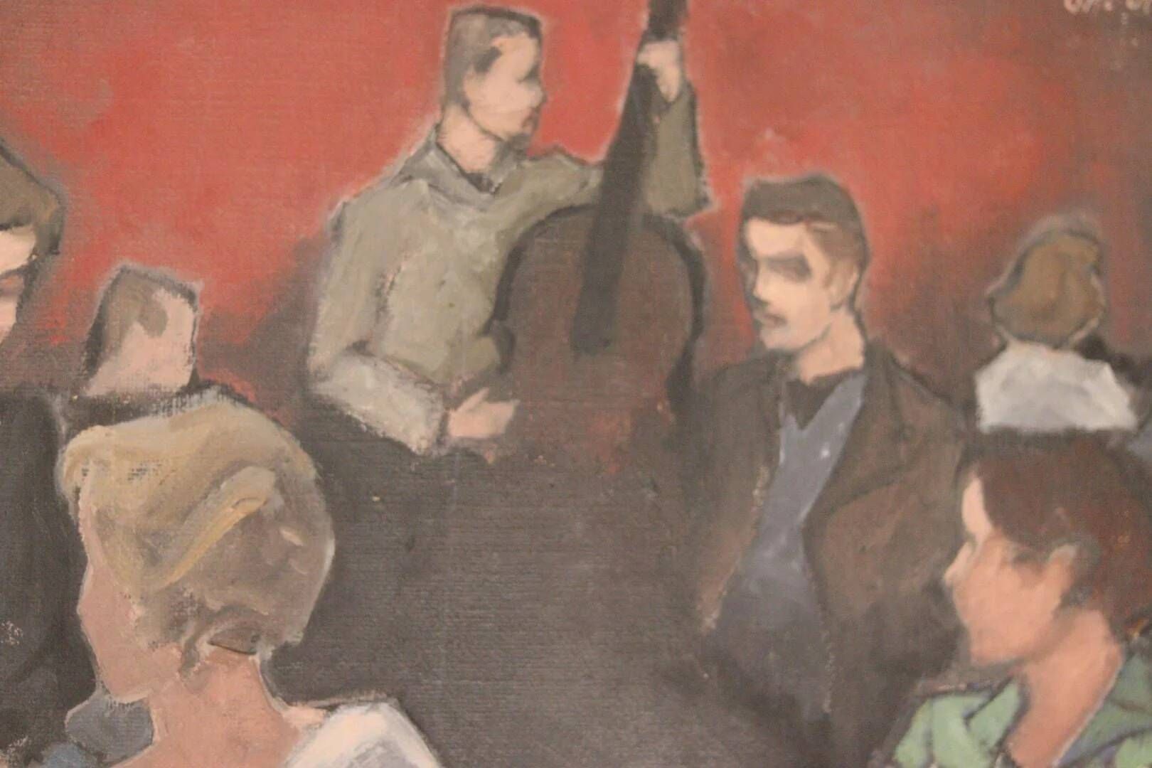 Huile sur toile norvégienne par Otto Olsen, 1958