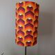 table lamp metal | geometric printed lampshade seventies style