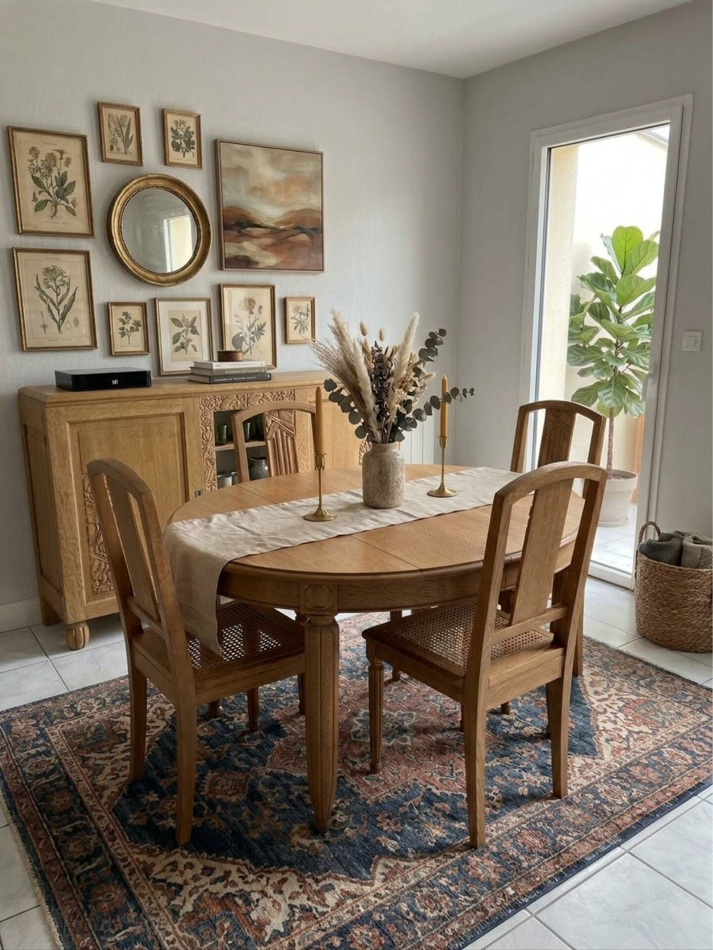 Ensemble table et chaises Art Déco