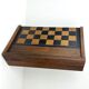Jeu d'echec africain en bois précieux coffret de voyage