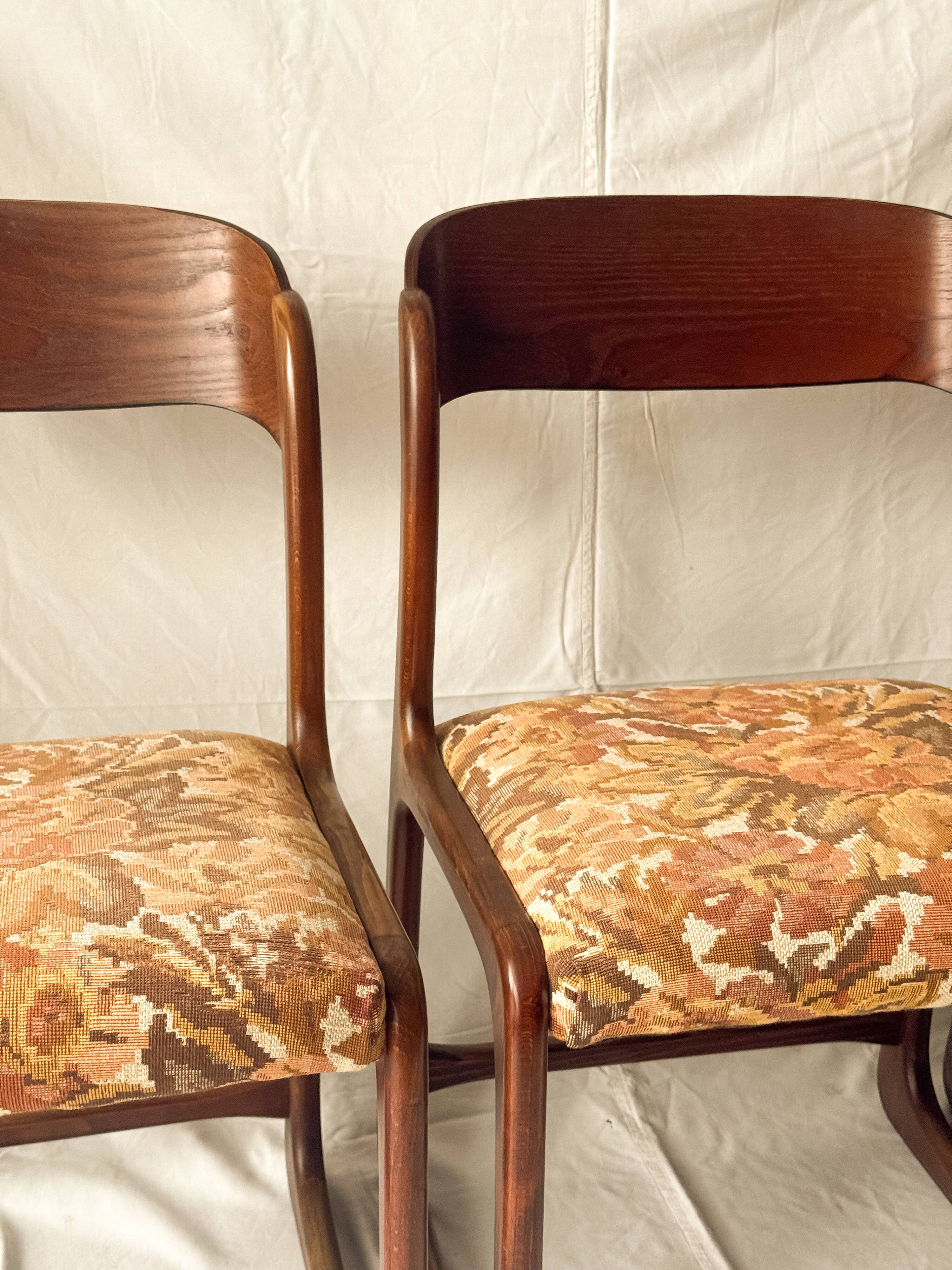 Set of 3 Baumann chairs, model bémol nicknamed sled.