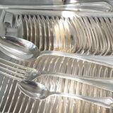 Ercuis 49-piece silver-plated cutlery set with Victoria knives