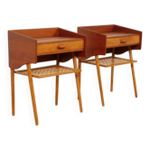 Set of Danish vintage bedside tables | Teak & oak | Vintage