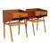 Ensemble de tables de chevet vintage danoises | Teck et chêne | Vintage