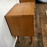 Pair of nightstands feet spindles bedside end of vintage sofa old 1950 1960 retro