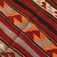 4x9 Red & Blue Turkish Kilim Rug, Living Room Rug, 133x272Cm Vintage Kilim