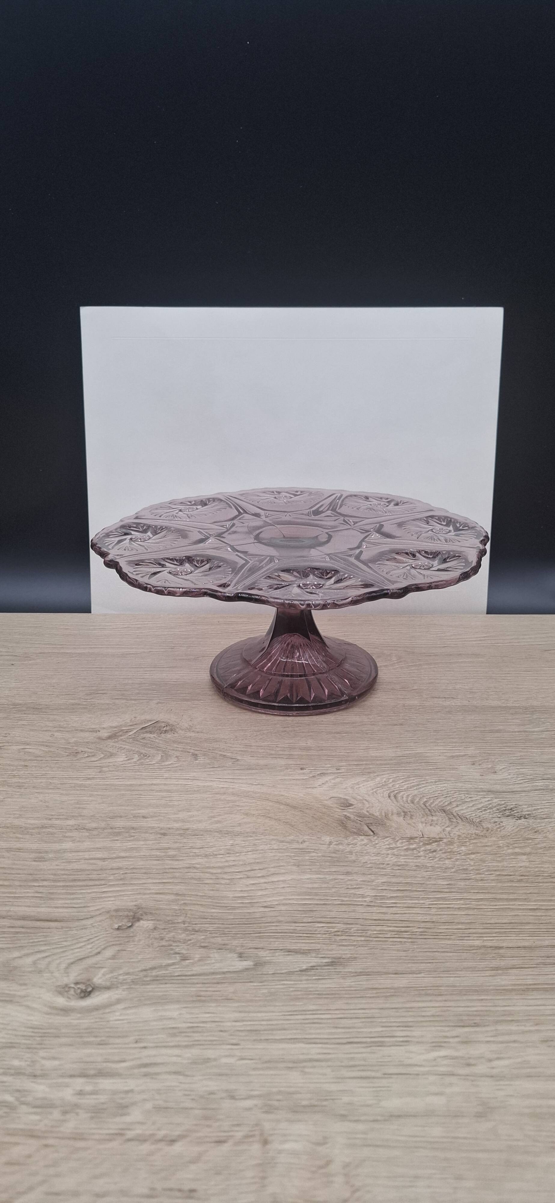 Cake dish, purple glass tart, Manage Belgium