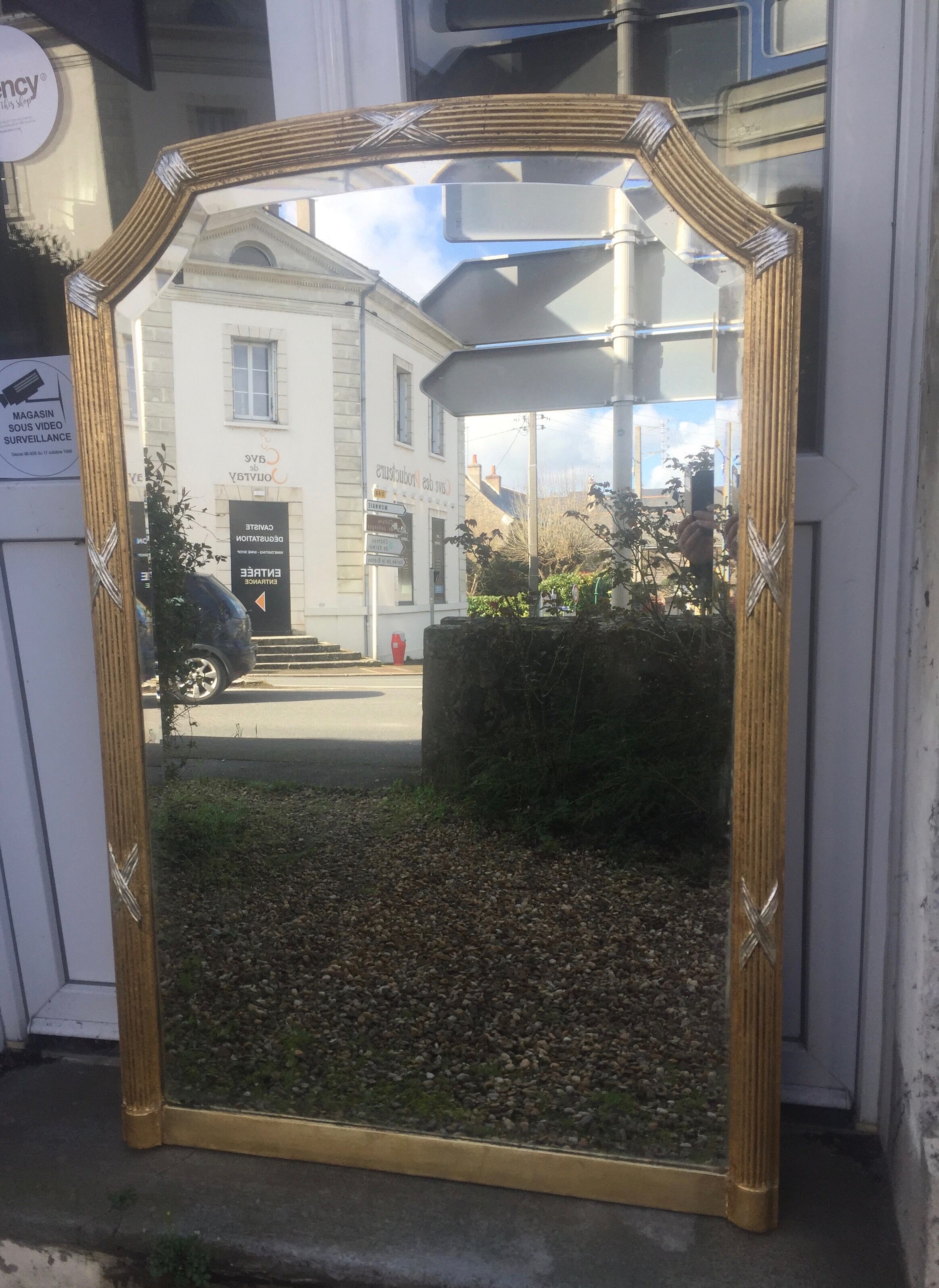 Gold and silver, mirrored early twentieth, 123 x 82 cm