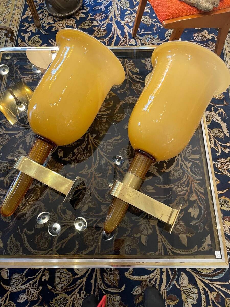 Pairs of Murano wall sconces, 20th century