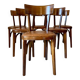 Bistro Wood Chairs, Set of Six, Italy 1950