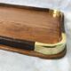 Oak and brass tray