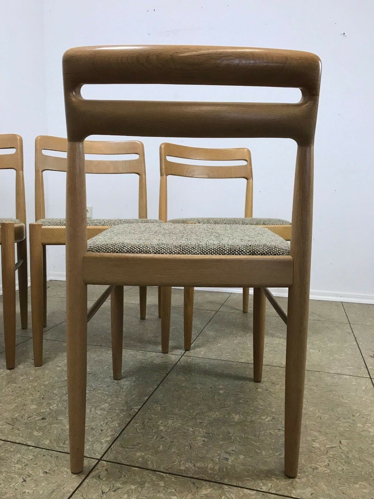 Oak dining chairs by Danish designer HW Klein for Bramin