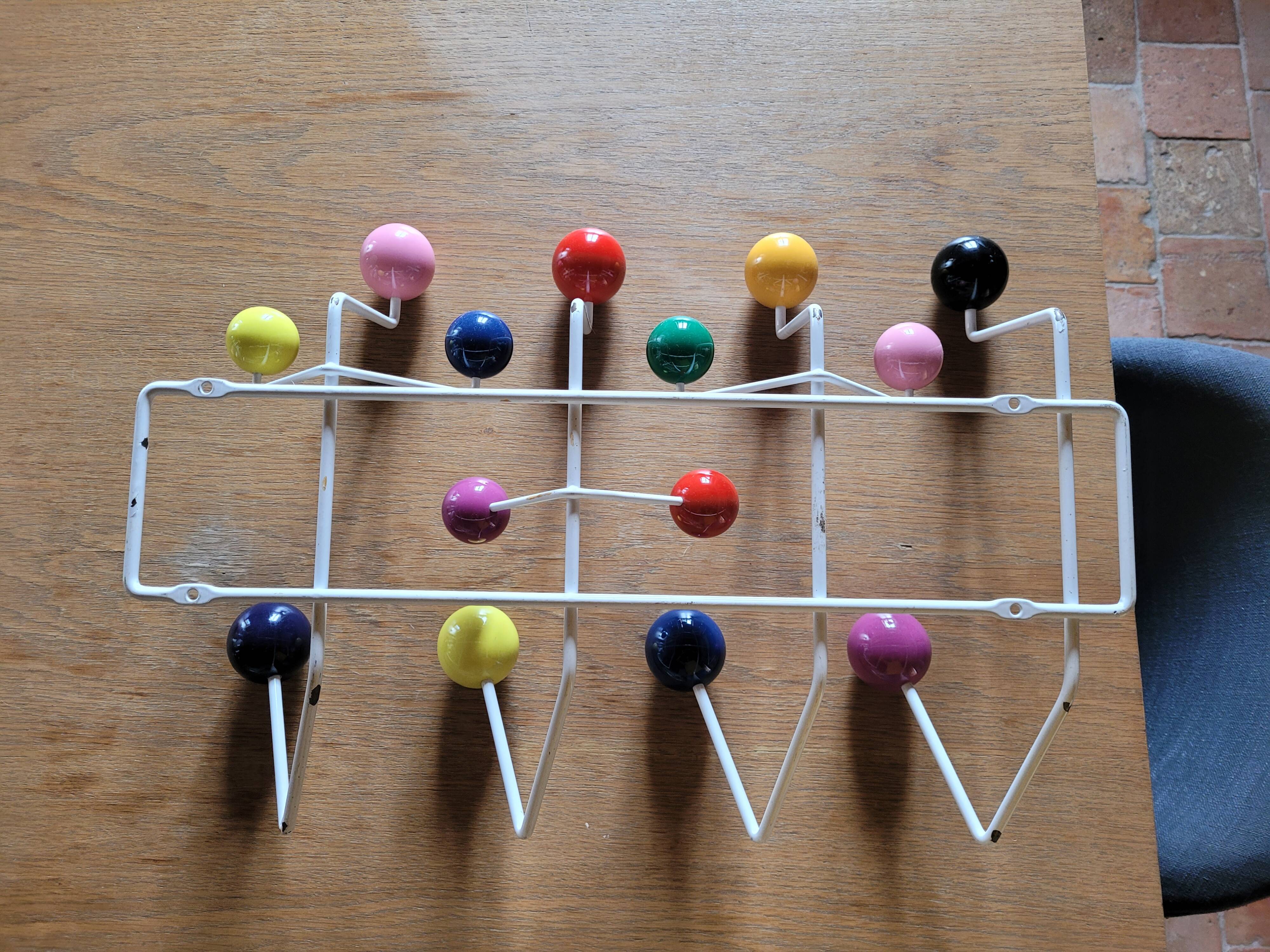 Multicoloured wall coat rack Hang it all Eames