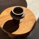 Petrified wood catchall or dish in light grey with rings D27x25 -3320