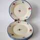 Lot of 5 digoin sarreguemines flat plates model "mary-lou" 1940