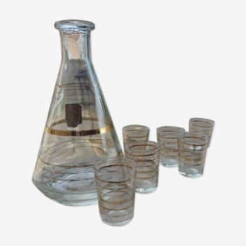 Carafe luxhem glass and its glasses