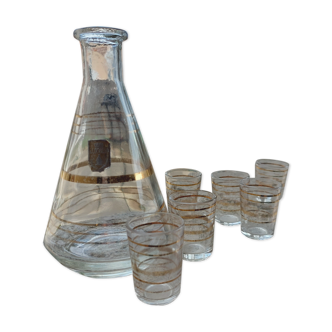 Carafe luxhem glass and its glasses