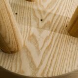 Vintage Swedish Ash Wooden Low Tripod Stool by Ingvar Hildingsson, 1970s